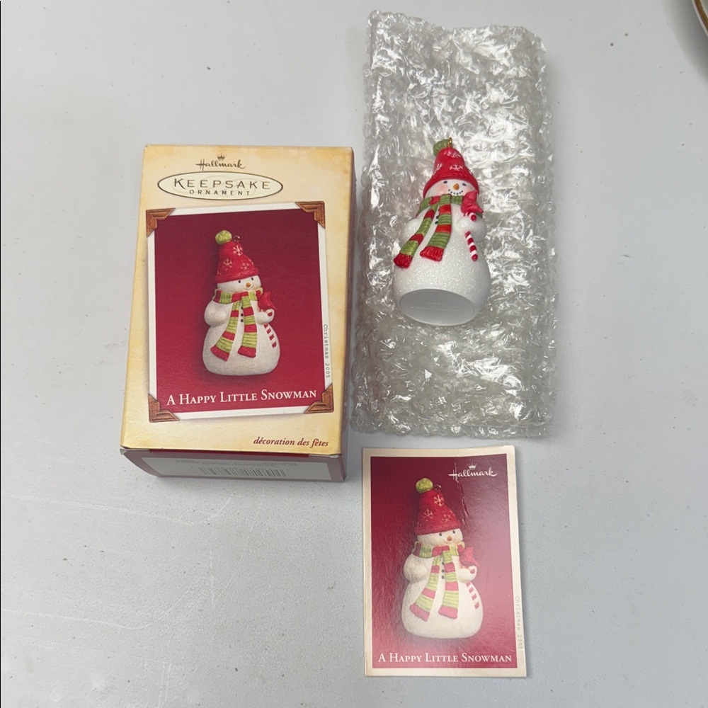 Hallmark Keepsake Snowman Ornament - Red and White